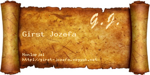 Girst Jozefa névjegykártya